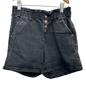 Blue Spice Black Button Fly Paper Bag Shorts Size 3 Juniors